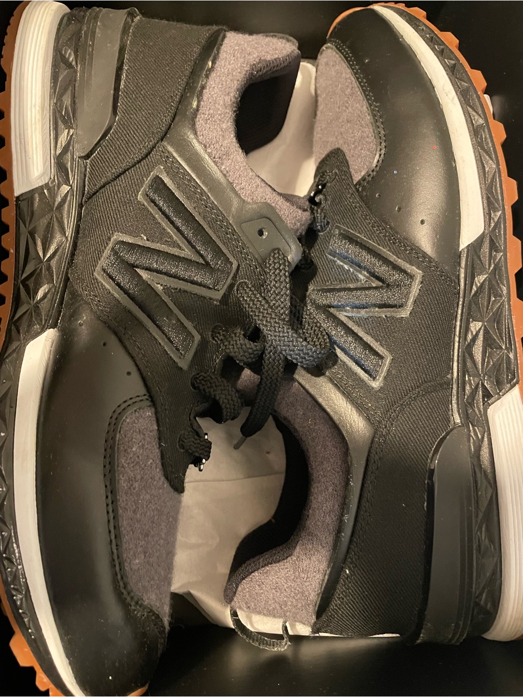 2 Pairs New Balance X New Era 574 Sport-Black Gum-Men's